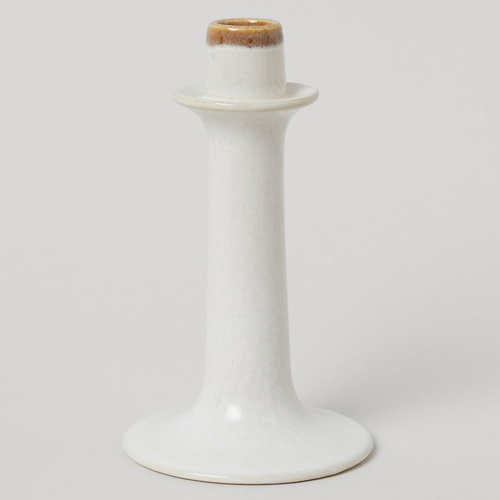 H&M Stoneware Candlestick (7" height)